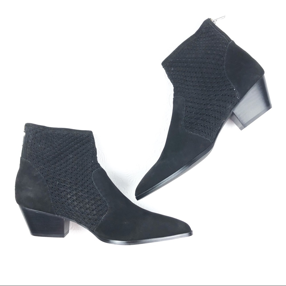 STEVE MADDEN Carmine boots 9 black leather cutout - Picture 3 of 7